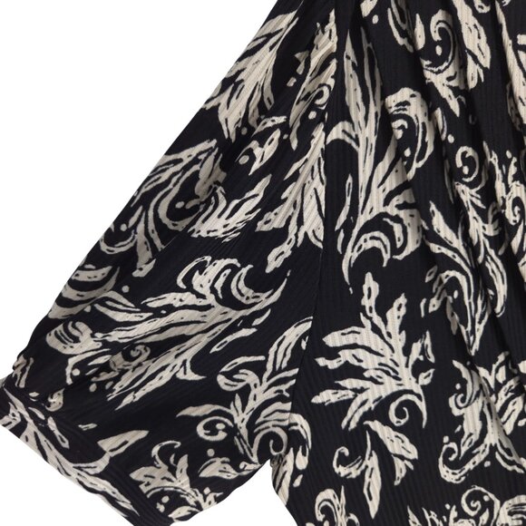 Anthropologie Maple Filigree Damask Silk Dress Empire Flowy Comfy Boho M - Picture 6 of 16